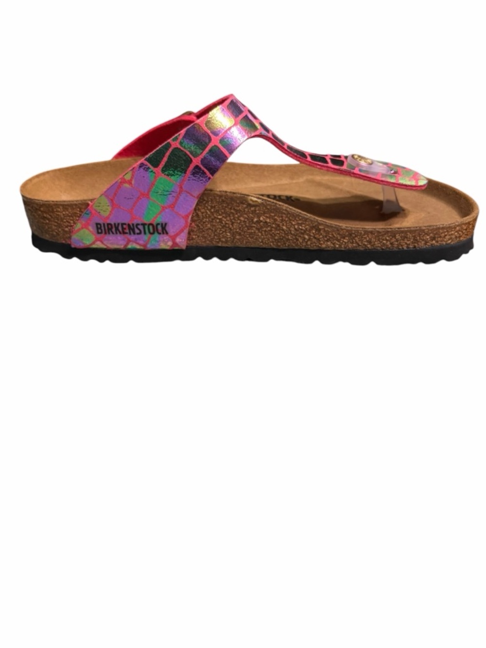 Birkenstock Pink Iridescent T-Strap Sandals - Picture 6 of 10